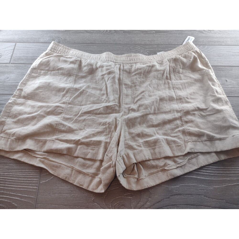 Old Navy Women's Khaki Linen blend Shorts XXL Tan New NWT New shorts